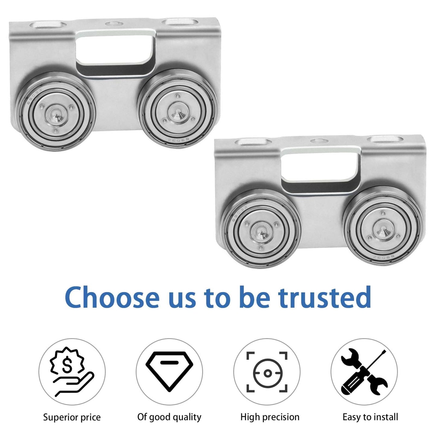 P2750-EG Trolley Assembly 4 Wheel Light Duty for Use with All 1-5/8" P1000, P1001, P5000, P5001, P5500, P5501 or Taller Strut Channel, Unistrut, Superstrut (2Pack)