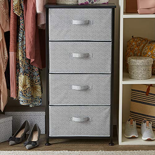 Amazon Basics Black Fabric 4-Drawer Closet Storage Organizer Unit