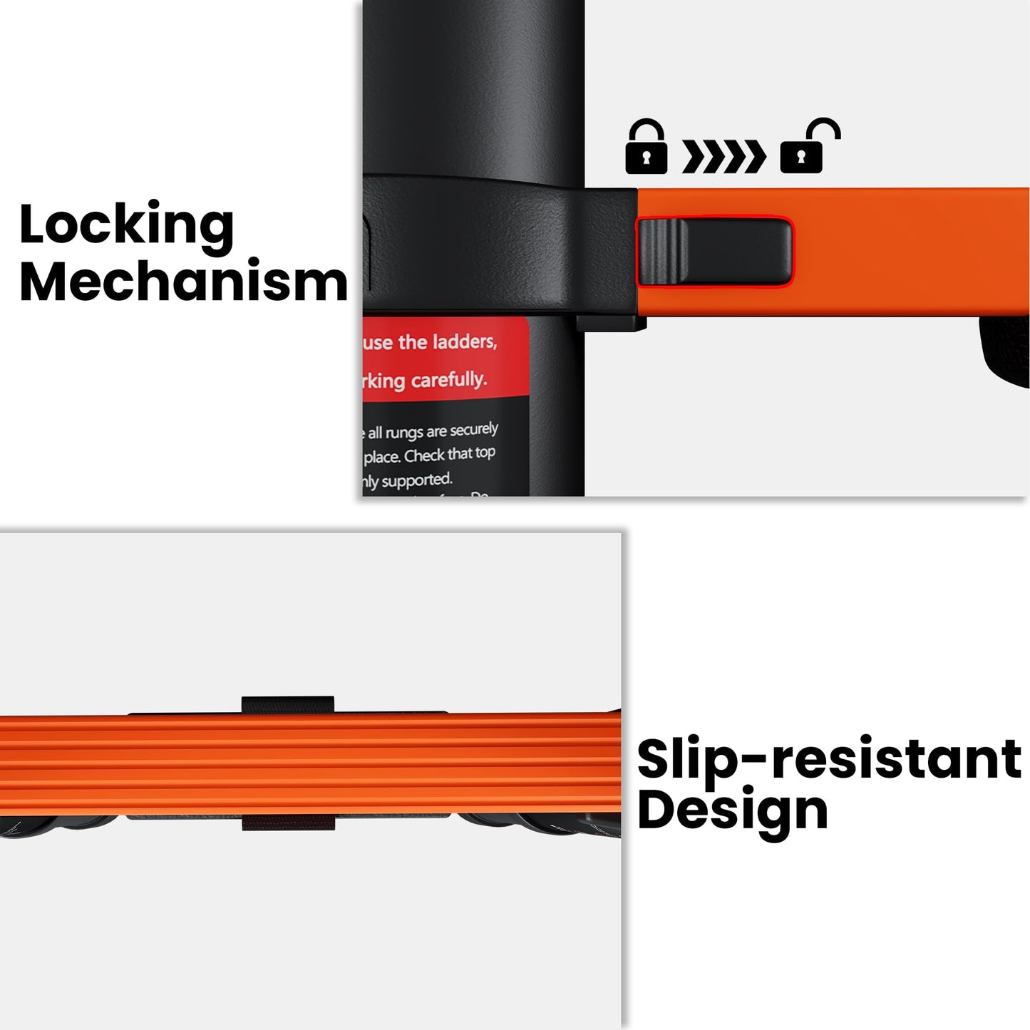 SINMEIRUN 16.5FT Telescoping Ladder, Portable Extension Folding Ladder, Multi-Purpose Compact Ladder for Household or Outdoor Work, 330lbs Max Capacity