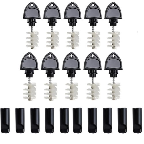 Cirwurie 10pcs Beer Tap Plug Brush +10pcs Tap Covers, 20 Pack Beer Faucet Brush and Rubber Tap Soothers for Draft Beer Faucet Cap Keg Cleaning Kit