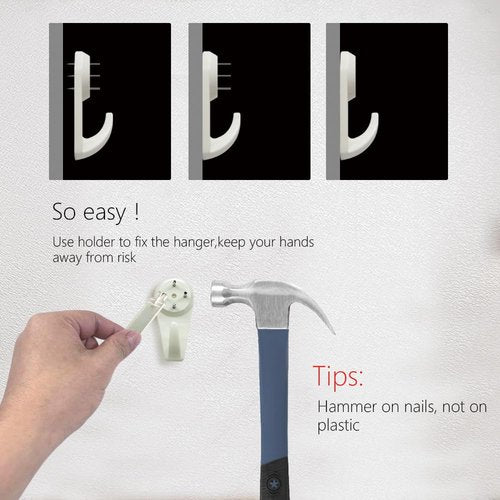 Concrete Wall Hooks，25pcs Invisible Nail Hangers, No Damage Picture Hanger ， Powerful Concrete Hard Drywall Picture Hooks Non-Trace Hanging for Picture Photo Frame Clock Hangers (M)