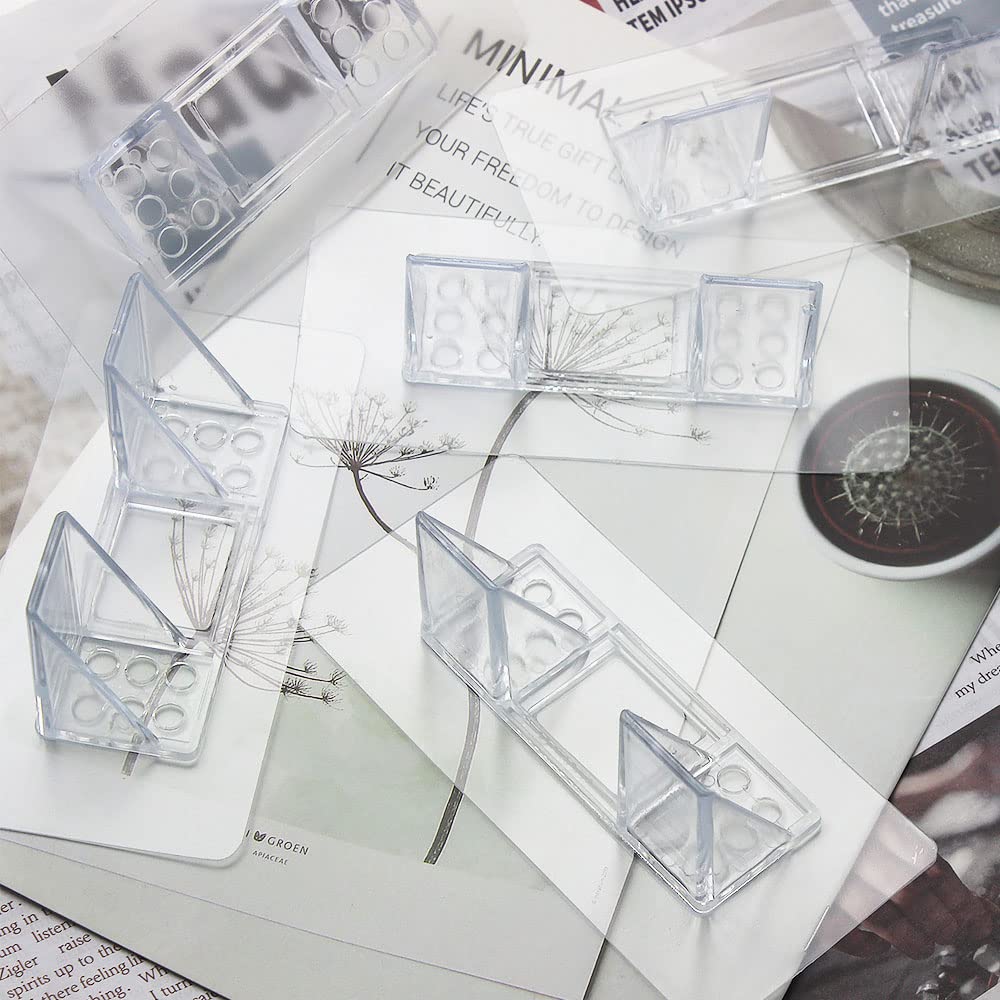 18 Pieces Large Size Adhesive Shelf Bracket, Double Row Thickened and Reinforced Design Shelf Support Pegs for Shelves Kitchen Cabinet Book Closet