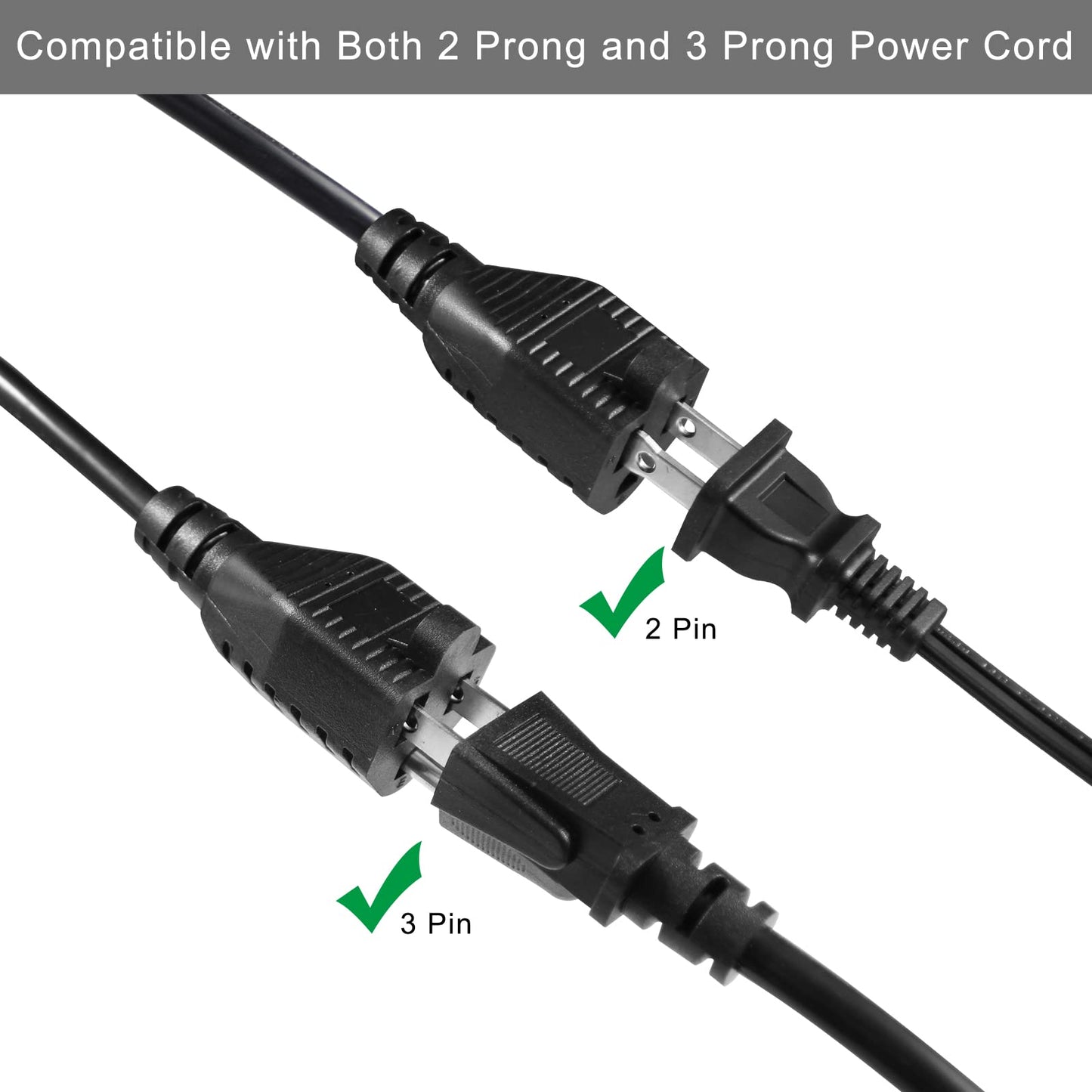 KUNCAN 3-Way Splitter Extension Cord - 3 Prong 1 to 3 Way Power Splitter, 1FT 18AWG 10A/1250W, NEMA 5-15P to 3X NEMA 5-15R Y Style 3-Outlet Extension Cord for Home, Room, Office(Black 1-Pack)