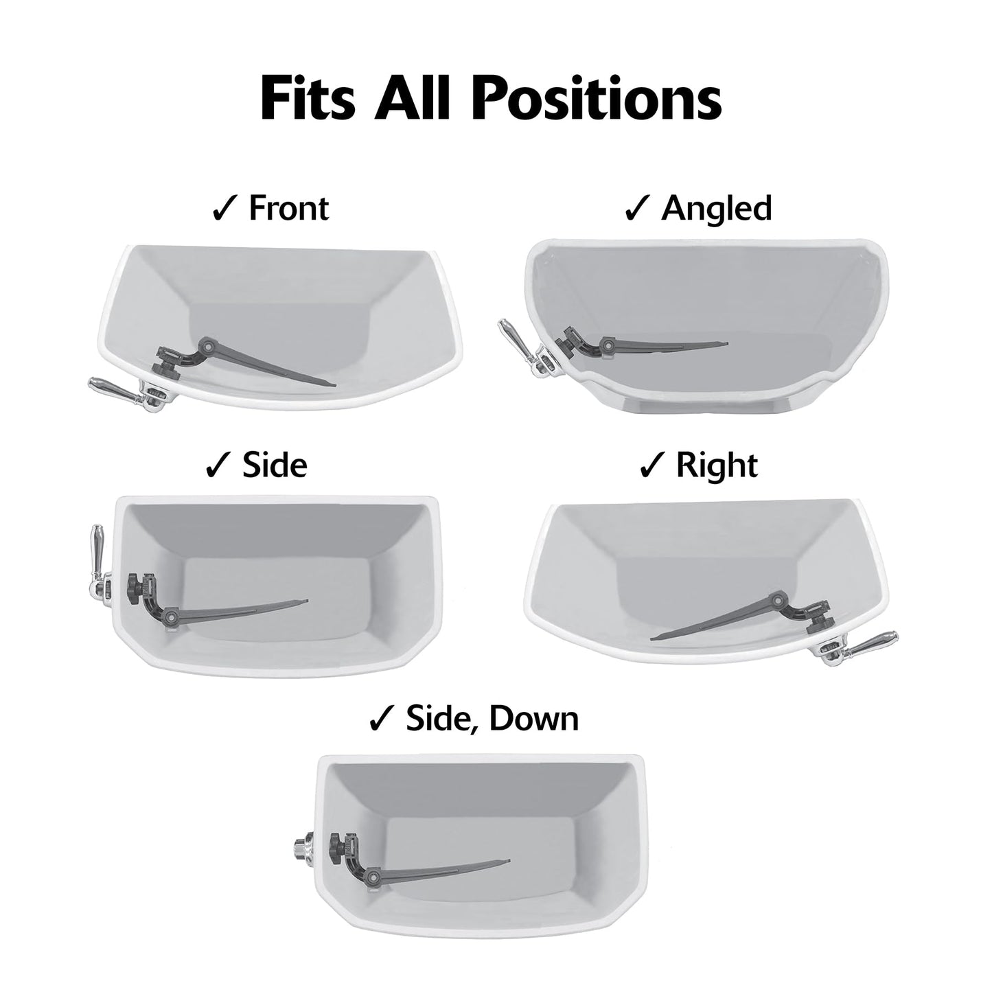 Korky Strong Arm Metal Toilet Handle and Lever - Universal to Fit Front, Angled, Side, Left, and Right Mount Toilets - Brushed Nickel, Faucet Style, 6071BP (Pack of 5)