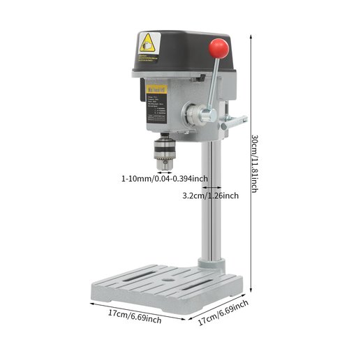 HYDIYGT 340W Mini Bench Drill Press, 50Hz Corded Mini Table Drill, Portable Bench Machine, For Teaching Experiments, Diy Crafts, Or Furniture