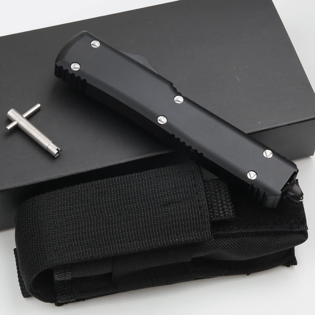 Outdoor Hunting Knife, Tactical Pocket Knife, Black Aluminum Alloy Handle 6063, Outdoor Camping Survival Knife