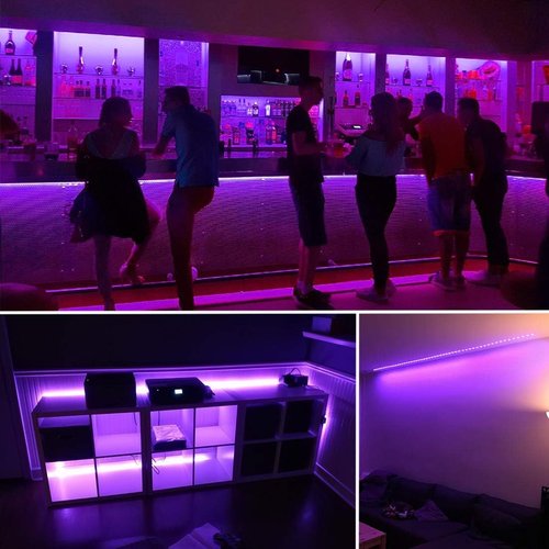 YAYIT 40 Foot Led Black Light Strip Kit, 720 Units Led, 12V Flexible Blacklight Fixtures, Non-Waterproof