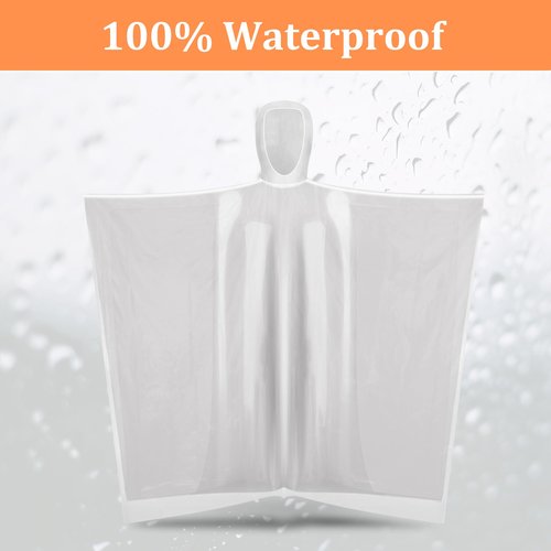 SAIWEYNEE 5 Pack Disposable Rain Ponchos For Adults-Transparent Waterproof Rain Ponchos (Clear Transparent)
