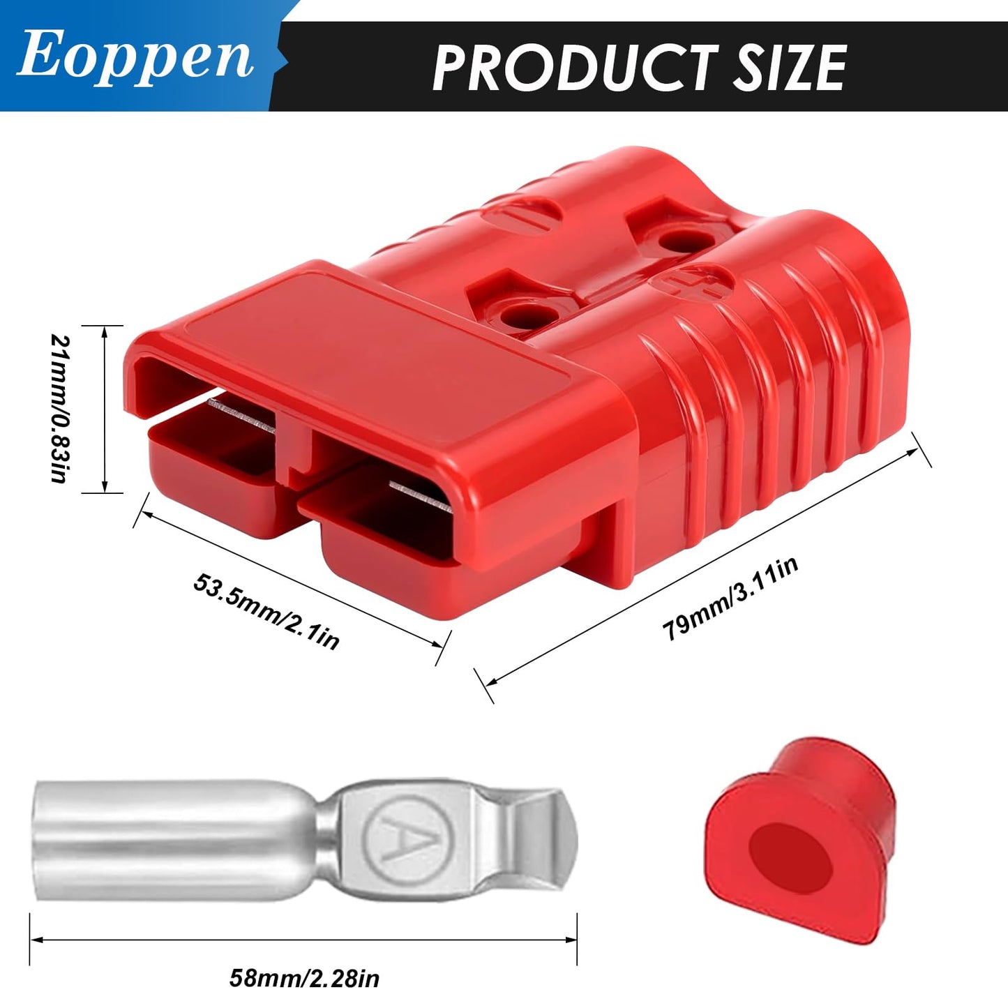 Eoppen 4Pcs 175Amp Battery Quick Connect/Disconnect, 2-4 Gauge Wire Harness Plug Kit 12V-36V Battery Cable Connector for RV Winch Trailer