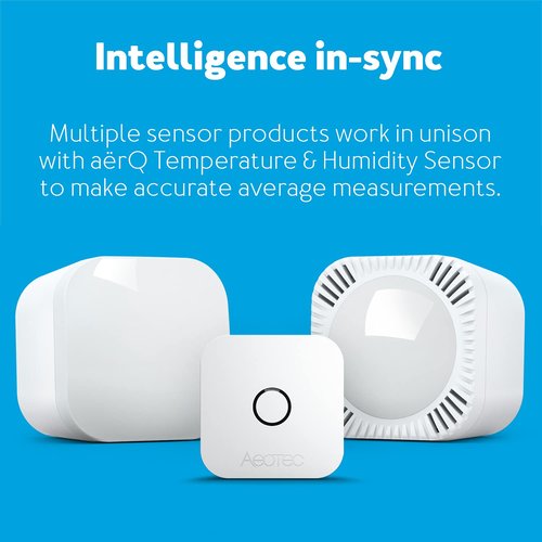 Aeotec aërQ Temperature, Humidity, Dew Point Sensor - Wireless, Battery Powered, Z-Wave Hub Required (White)