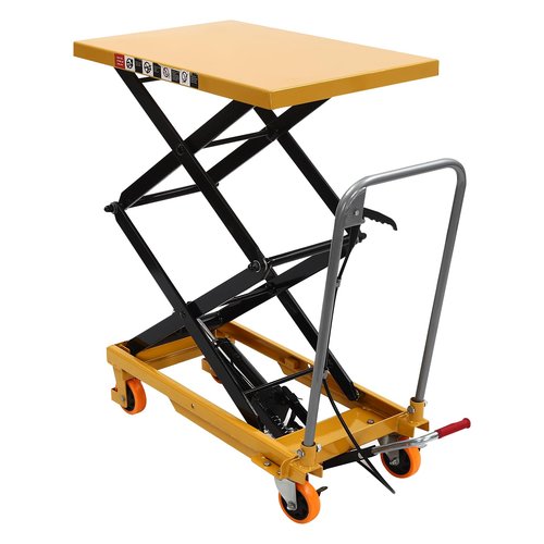 YIYIBYUS Hydraulic Lift Table Cart, 330lbs 45" Lifting Height with 4 Wheels and Non-Slip Pad, for Material Handling and Transportation