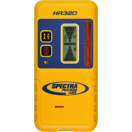 Spectra Precision HR320 Laser Receiver with C59 Rod Clamp, Front & Rear LCD Displays, Loud Speaker, Waterproof, Red