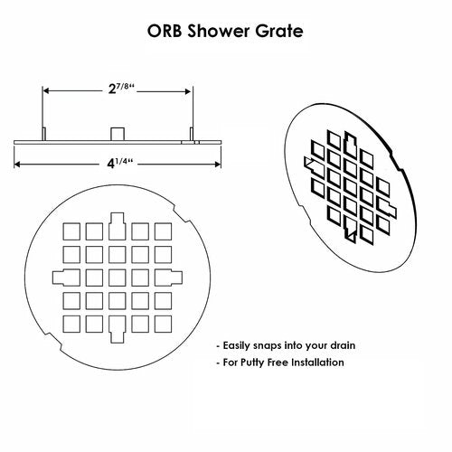 4 1/4" Snap-in Shower Drain Grate - Oil Rubbed Bronze - Replacement Cover - Handyman Designed & Tested in America - Will Never Bend or Break - 4-1/4" Inch