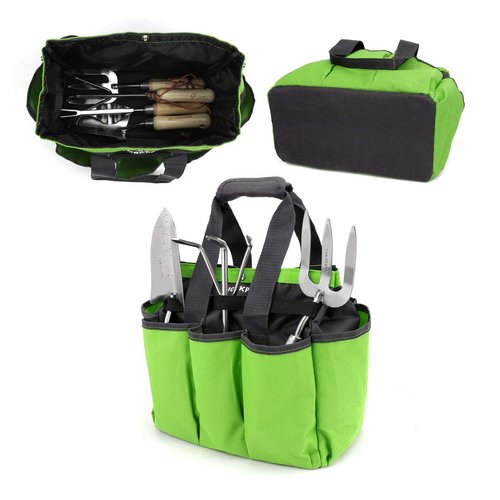 WORKPRO Garden Tool Bag, 8 Pockets Gardening Bag, Heavy Duty Oxford Garden Tote Caddy (Tools NOT Included), 12" x 12" x 6"