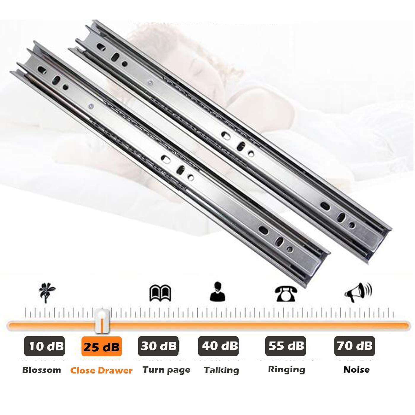 Gobrico Drawer Hardware 16-inch Hydraulic Soft Self Close Drawer Slides Full Extension Ball Bearing Drawer Runners 3Folds 100 lb. 1Pair