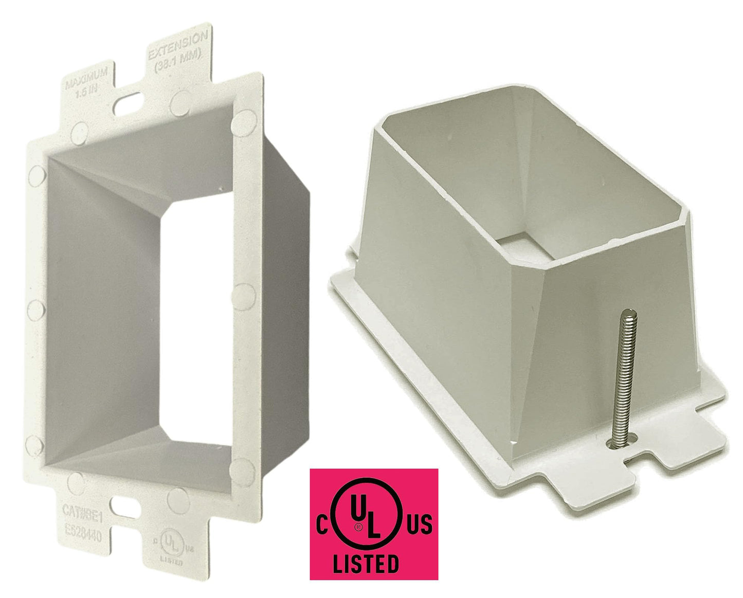 iMBAPrice IMBA-BE1-5 (UL Listed) 1-Gang Non-Metallic Electrical Power Outlet Box Extender for Power Switch Receptacles Accessories, 5-Pack