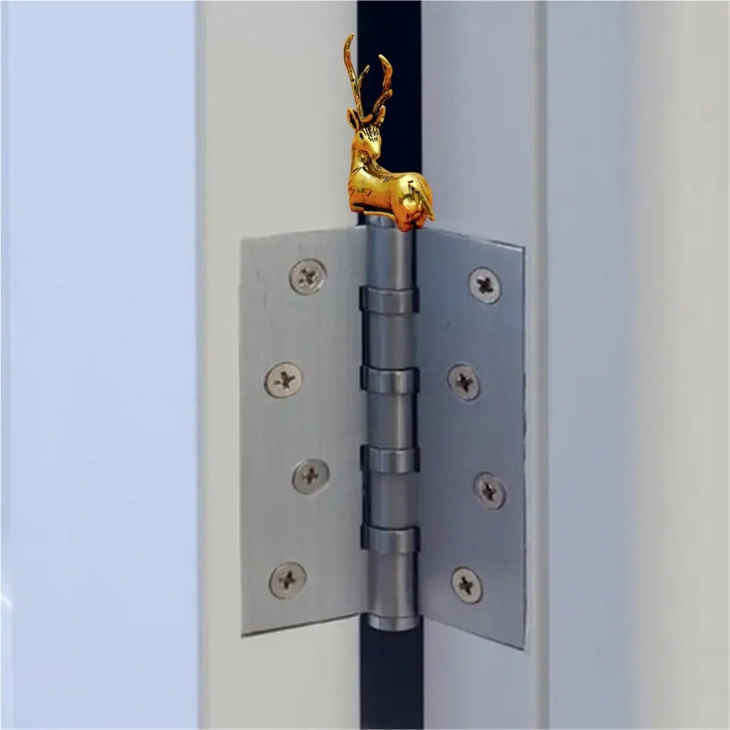 Brass Spotted Deer Door Hinge Heads Decorative Topper Metal Animal Ornaments Cute Magnetic Hinge Heads Figurines