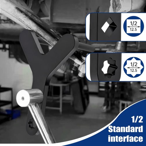 Ranjaner Lower Control Arm Prying Tool, Control Arm Bushing Tool, Lower Con trol Ar m Tool Compatible with a 1/2" Drive Extension Breaker Bar(Black,Size:7inch)