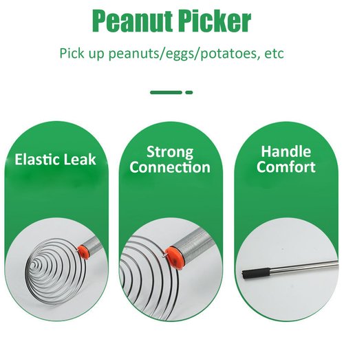 Stainless Steel Nut Collector Picker Upper with Long Handle, Detachable Grabber Tool for Collecting Walnuts, Pecans, Acorns & Small Fruits