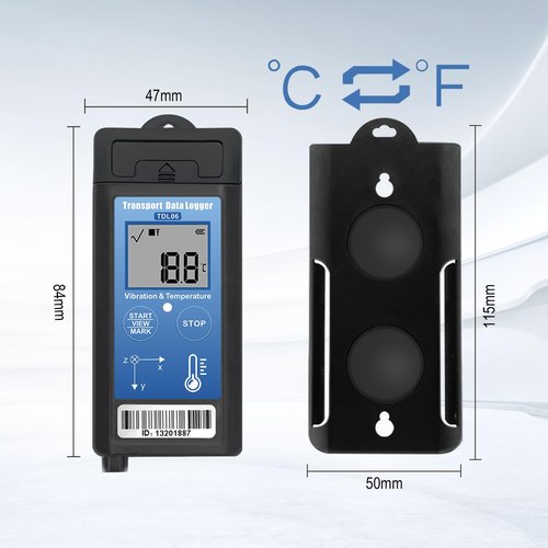 Tzone Vibration Data Logger 3-Axis Shock Datalogger Temperature Recorder USB,Digital Shipping Vibration Meter Auto Report 34560 Records,Transport Logger for Shock Sensitive Goods Monitor