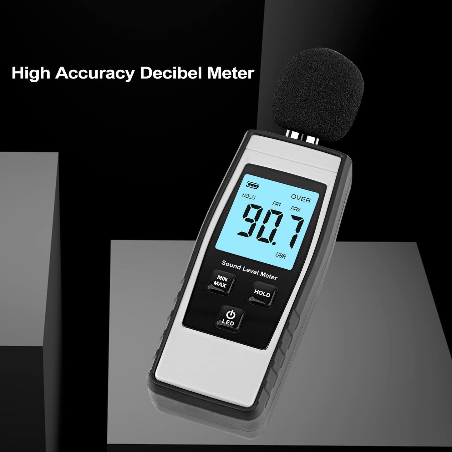 Decibel Meter, Portable SPL Meter (Sound Pressure Level Meter), Digital Noise Meter, Range 30-130dB(A) db Meter, Noise Volume Measuring Instrument, Sound Monitoring Tester (Battery Included) Yellow