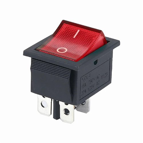 QPDRNC 1pcs KCD4 Latching/Momentary Rocker Switch Power Switch I/O l/O/ll 4 Pins/6 Pins with Light 16A 250VAC/25A 250V 20A 125VAC(2position 4PIN R)