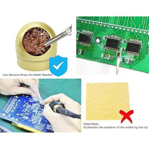Soldering Iron Tip Cleaner, 3Pcs Non-Slip Solder Cleaner & 1 Pcs Case Holder, Used To Clean Soldering Iron And Soldering Iron Tip (6 Pack)