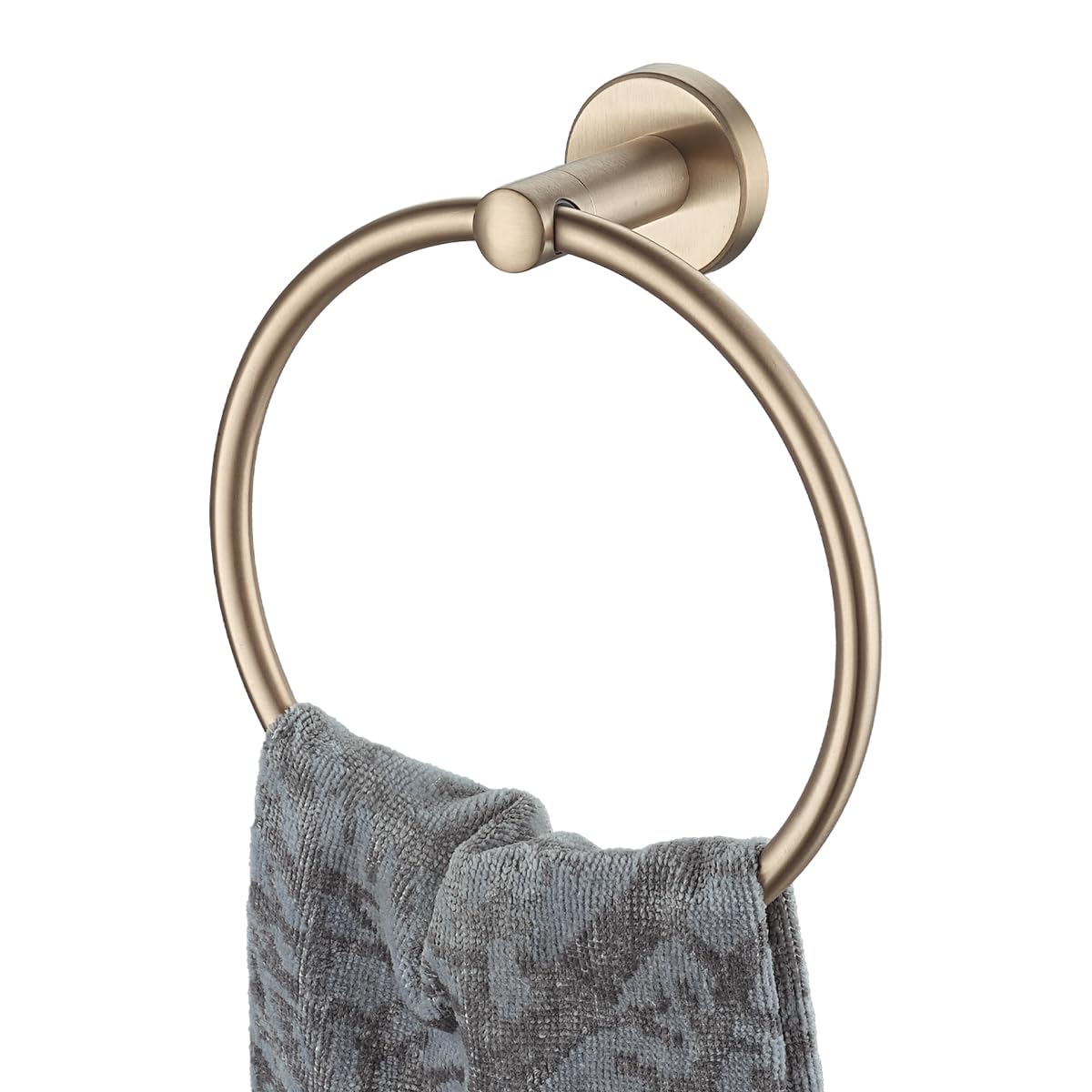 JQK Towel Ring Champagne Bronze, 304 Stainless Steel Hand Towel Holder for Bathroom Wall Mount, TR130-CB