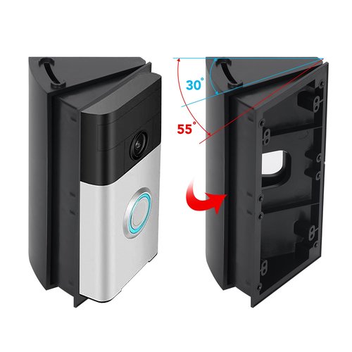 Adjustable 30 to 55 Degree Doorbell Angle Mount Compatible with Video Doorbell 1st / 2st / 3st / 4st / (2020 Release), Replacement Angle Adjustment Adapter Mounting Bracket Wedge Kit