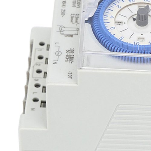Baxnore SUL181D Mechanical Timer 24 Hours, Time Switch Relay with DIN Rail Mount, 15 Min Interval Setting for Industrial Lighting Farm Automation