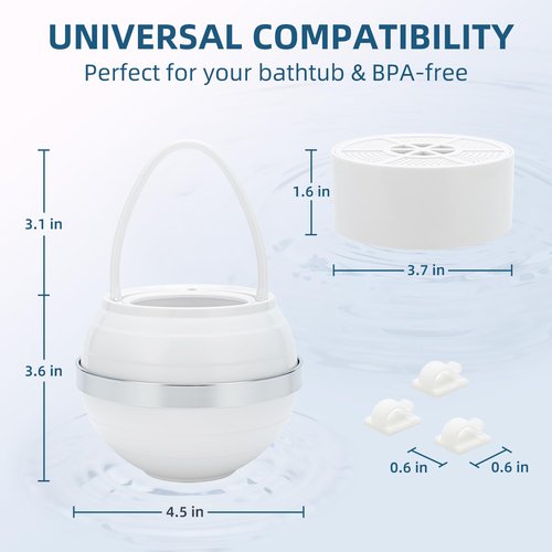 Bath Water Filter, Bathtub Water Filter, Bath Filter for Tub，Bath WaterFilter for Tub Faucet - BPA Free - White