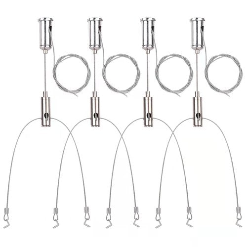 Vigtayue 4 Set / 8pcs Lighting Light Suspension Cables Kit Steel Hanging Chains, Per Strip Load 11 Ib & 3.4 ft Adjustable for Commercial Aquarium LED Panel Light LED Shop Lights Aquarium Lights