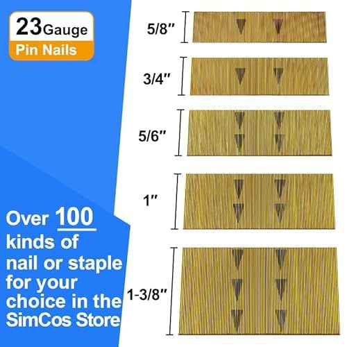 23 Gauge Pinner Nails (5/8",3/4",5/6",1",1-3/8") Assorted 5 Sizes' Headless Pin Nails for 23 GA Pneumatic or Electric Pinner or pin Gun,Project Pack (5000)