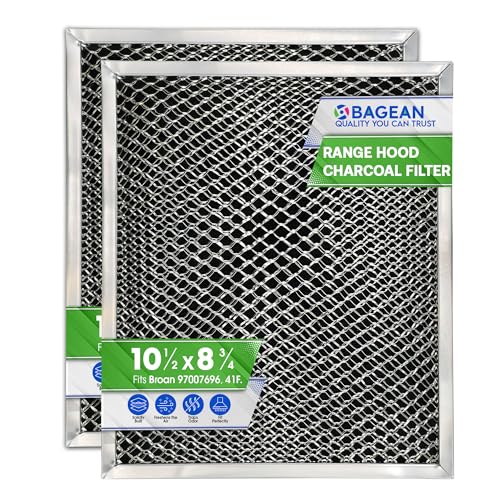Stove Vent Filter 41F 97007696 2-Pack Fits Nutone Broan Range Hood (8.75 x 10.5 in)