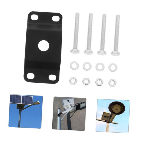 BESTonZON Solar Lighting Mounting Bracket Kit Weather Resistant Outdoor Light Pole Mount for Solar Panel Easy Installation Lamp Post Arm Bracket for Spotlights Street Lights Versatile Use