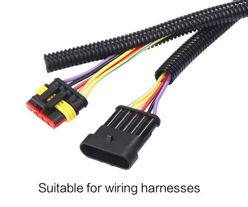 Alex Tech 10ft - 1 inch Split Wire Loom Tubing - Black