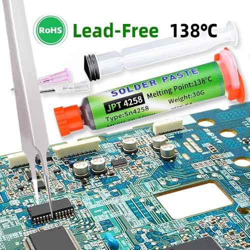 Sn42-Bi58 Solder Paste, No Clean Lead Free 30g Soldering Paste, 138¡É Melting Point, Low Temp Solders Pastes for Electronics Flux for BGA, SMD Repair (1 Pack)