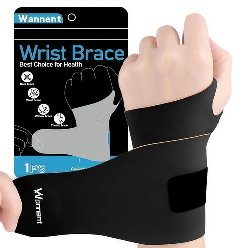 Wannent Wrist Brace,Carpal Tunnel Wrist Brace Wrist Wraps Wrist Support Tendonitis Sprains（M-Black）