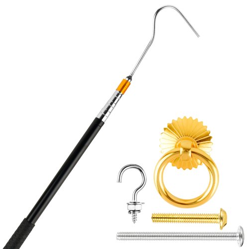 Attic ladder pulling system kit,with extension rods that can shrink from a minimum of 16 inches to a maximum of 58 inches,each section can be locked,used as accessories for attic ladder pull rod tools