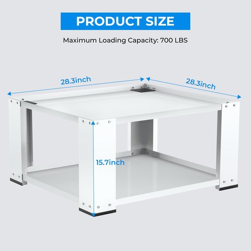 Matalde 28" Washer and Dryer Pedestals Fit 27 and 28 Inch, Laundry Pedestal Stand for Washer and Dryer ,Alloy Steel Washing Machine Stand Raiser, Washer Dryer Pedestal 15.75'' Height White