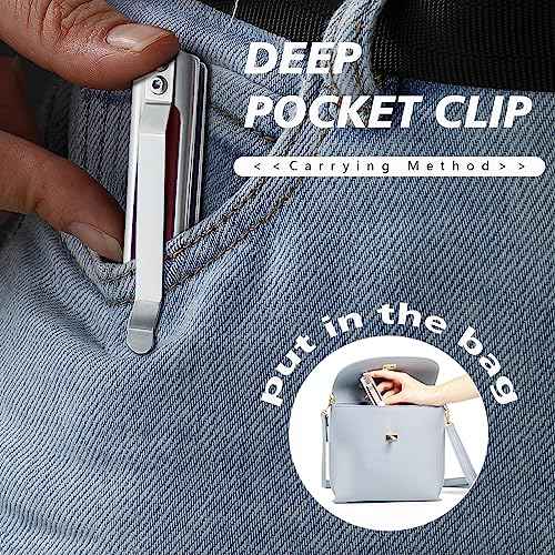 Pocket Knife for Men, 3.5 inch Folding Knife with Pocket Clip,Rosewood Handle Tanto Knife, Great Gift For Men and Women