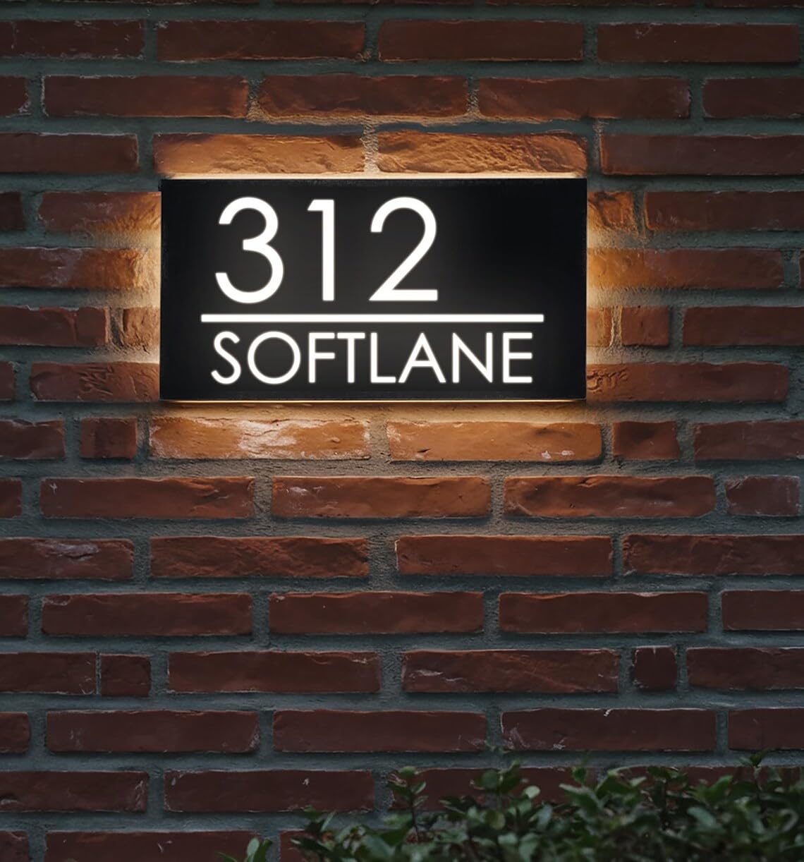 Modern House Number Lighted Plaque Custom LED Backlit House Signs Personalized Address Plaque Metal Acrylic Illuminated House Number