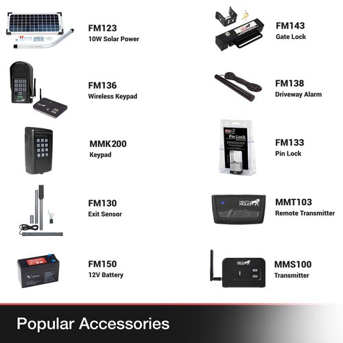 Mighty Mule MM371W-SOL Automatic Gate Opener Black mEDIUM