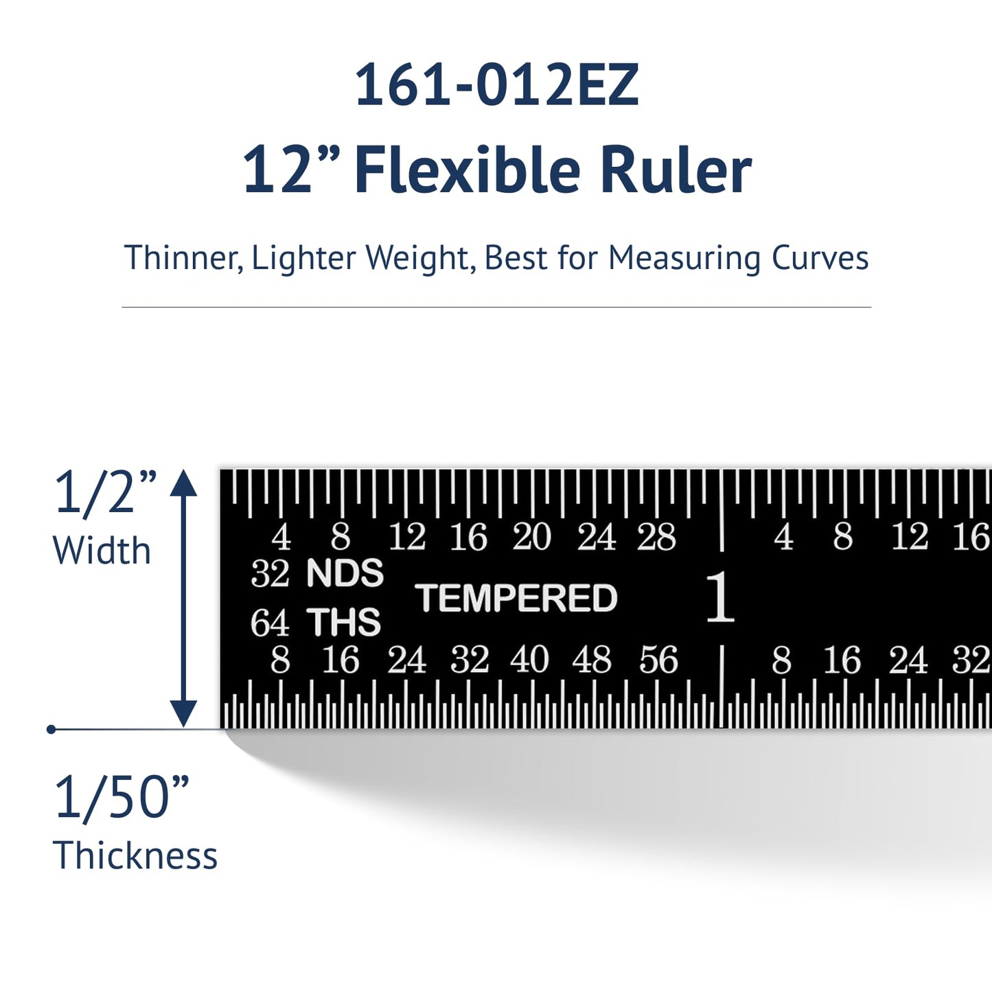 PEC Tools Stainless Steel Ruler Set (6"+12"), High-Contrast Machinist Ruler with Markings 1/32", 1/64", 1/50" and 1/100", Made in USA