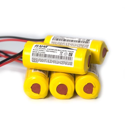 Coonyard (5-Pack) 1.2V 1500mAh Ni-CD Battery Replacement for Lithonia ELB-0320 ELB1P2901N ELB1P201N2 ELB1210N ELB-1P201NB Exit Sign Emergency Lights