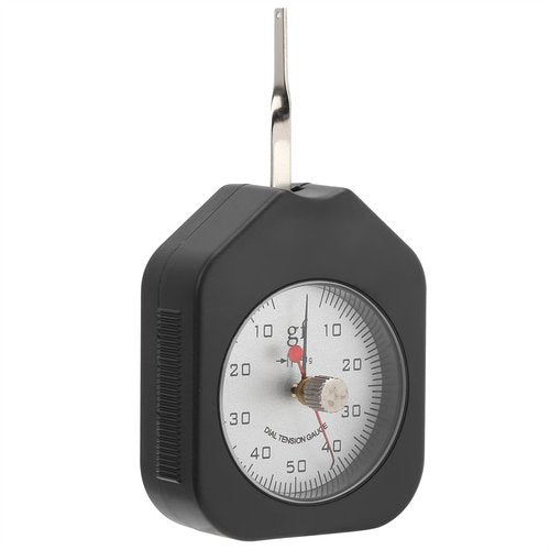 Mxzzand Dial Tension Gauge Tension Meter Gauge Gram Tension Meter Double Needle Switch Measuring Dynamometer 50g for Testing