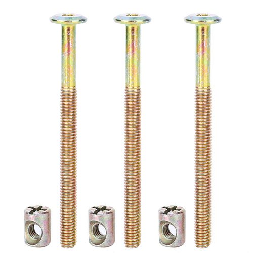10 Pack M6 X 100mm Barrel Bolt Nuts, Chazcool Cross Dowel Set for Furniture Cots Beds Chair Crib Spare Connector Parts(100mm)