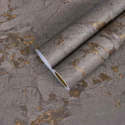 CHIHUT 12"x100" Luxury Matte Brown Gold Thicken Marble Peel and Stick Contact Paper for Countertops Waterproof Self Adhesive Marble Vinyl Wrap Textured Removable Wallpaper for Kitchen Bathroom