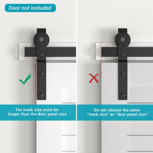 BONIKLUBA 36" Bi-Folding Sliding Barn Door Hardware Track Kit,Smoothly&Quietly,Side Mounted Black Roller,Easy Install,Door Not Included [Fit Double 16" Bifold Doors]