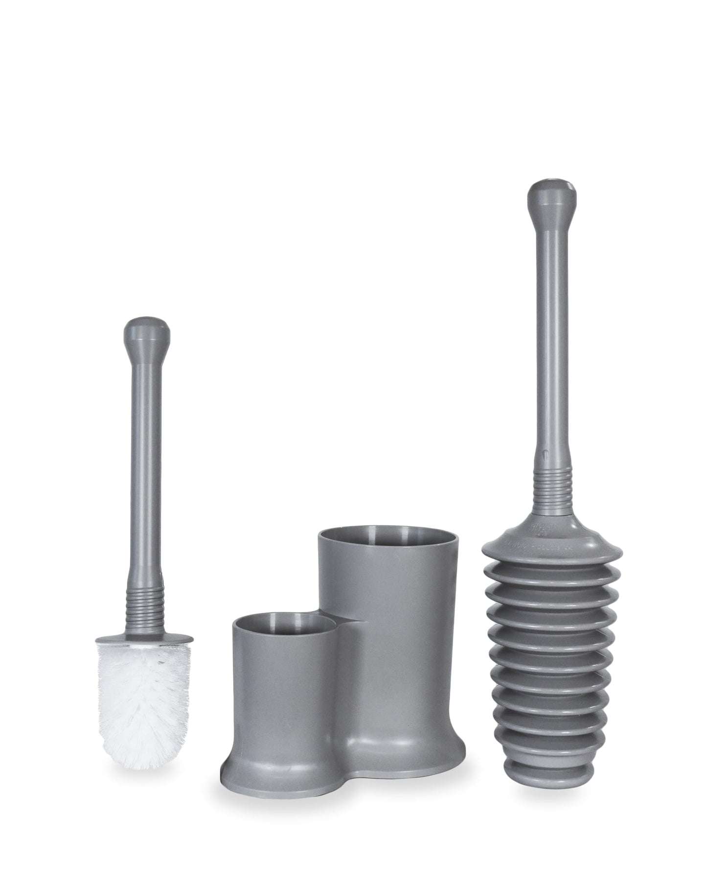 Master Plunger 500 & Toilet Brush Combo Set – Heavy-Duty Gray Toilet Plunger with High-Efficiency Brush and Holder – Durable, Compact Bathroom Cleaning Kit